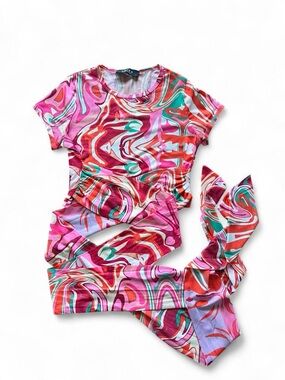 AKIRA  Multicolor Swirl Crop Top